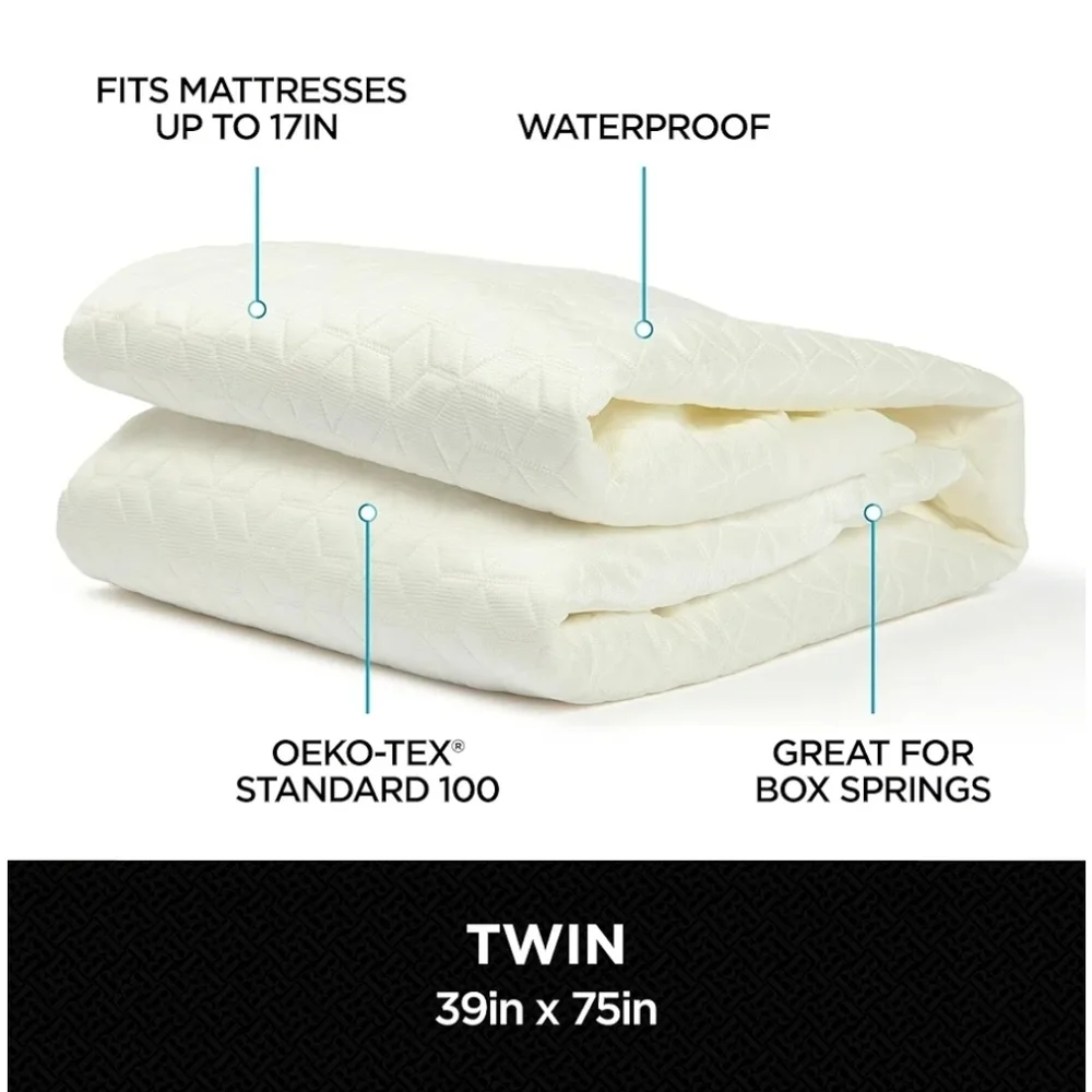 Brookstone Ultimate Mattress Protector Cool Touch Waterproof Cover Twin Size NEW